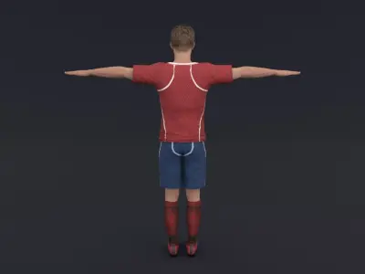 Soccer Player Rigged Low-poly 3D model