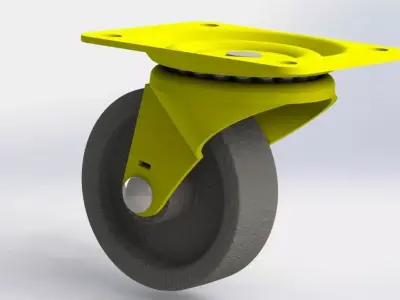 render-de-rueda-de-goma-giratoria-de-4-inch- 3D print model