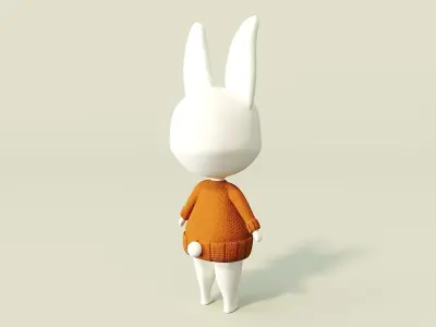 Cartoon hare 3D model
