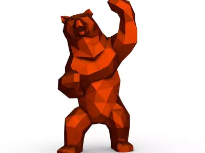 Bear low poly 3D print model