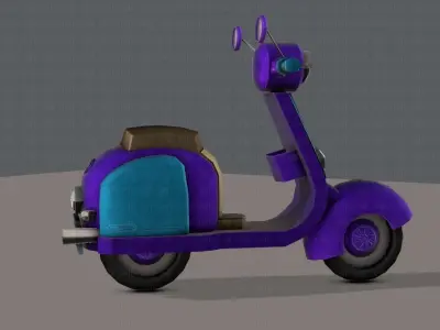 Scooter Cartoon Low-poly 3D model