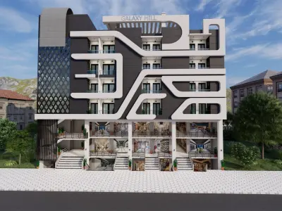 SHOPPING MALL OR APARTMENT BUILDING DESIGN Low-poly 3D model