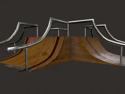 Skate ramp3 Low-poly 3D model