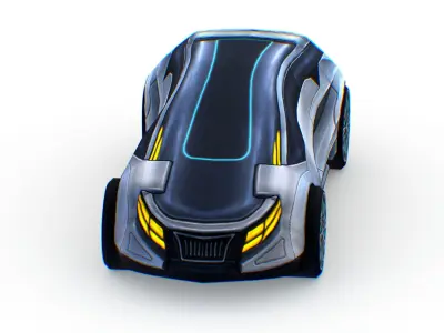 Cartoon Toy AR Racing Car Low-poly 3D model