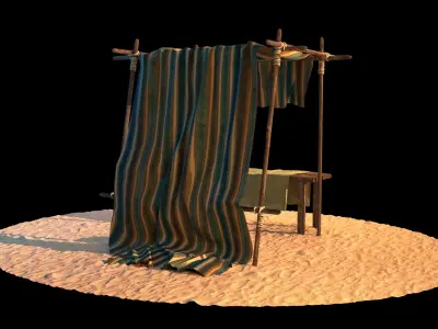 Market Stall tent 3D model