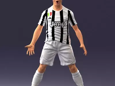 000226 Soccer Player in Celebration Pose 1123 3D model