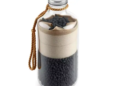 Rustic Charcoal Purifier Bottle Decoration Low-poly 3D model