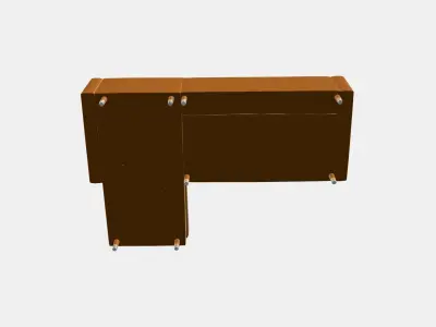 LANDSKRONA 3-seat sofa 1 Low-poly 3D model
