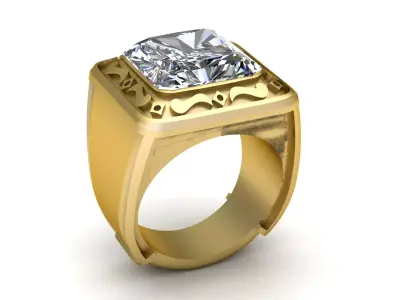 STYLISH SQUARE SHAPE RING 3D PRINTABLE MODEL 3D print model