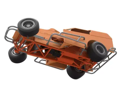 Vintage Dirt Modified stock car V3 while turning Scale 1 to 25 3D print model