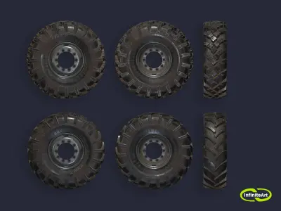 Car Tires Low-poly 3D model