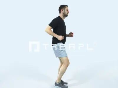 Portrait 07B Running Jogging Football Sports Man Low-poly 3D model
