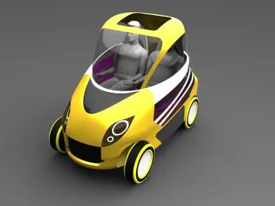 Electric car model Free 3D model