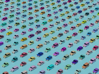 Lowpoly Cars Megapack  3D model