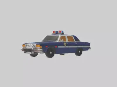 Classic Police Car model Low-poly 3D model