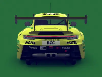 Cartoon GT3 Car Darsche 91 R Low-poly 3D model
