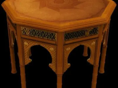 Islamic table with decorations 3D model
