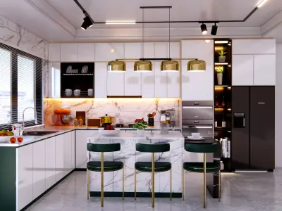 kitchen design and enscape rendering 3D model