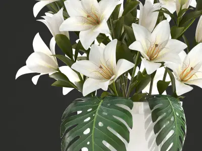 bouquet of white lilies 3D model