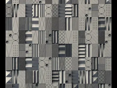 Stone wallcovering decor n2 3D model