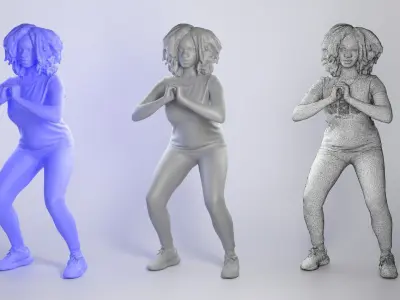 Woman in sportswear doing exercise 273 Low-poly 3D model