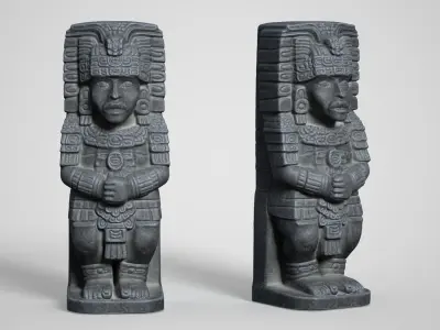 8 Mayan Statues - 241210 Low-poly 3D model