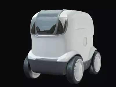 Delivery Robot Futuristic Smart City 3D Model Low-poly 3D model