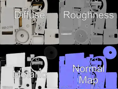 Metallic Whistle D Model Pack Low-poly 3D model