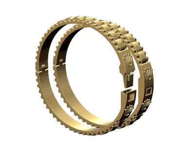 Watch crown presidential link flexture clasp bracelet Size M  3D print model