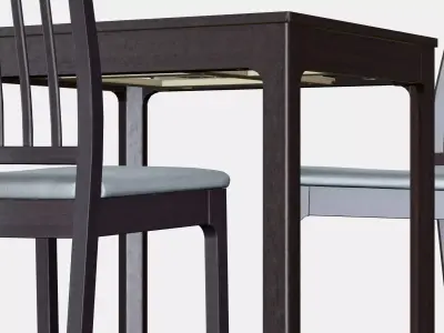 EKEDALEN - EKEDALEN Table and 2 chairs 1 Low-poly 3D model