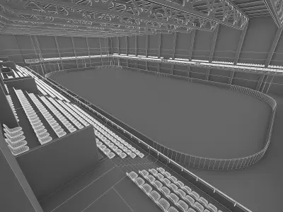 Ice Hockey Arena Interior - tmp Low-poly 3D model
