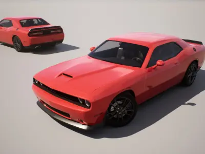 Muscle Car 2 - Dodge Challanger - Game Ready Vehicle Low-poly 3D model