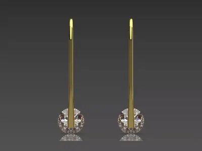 Brilliant Diamond Drop Earrings in Yellow Gold je0124 3D print model