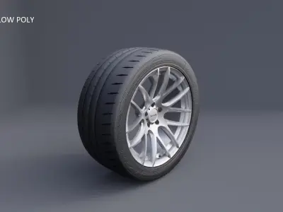 XIX XF-43 car wheel tyre and rim Low-poly 3D model