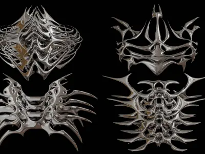 Chrome Shapes Pack 01 3D model