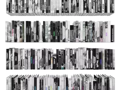 Books 150 pieces 2-7-4 Low-poly 3D model