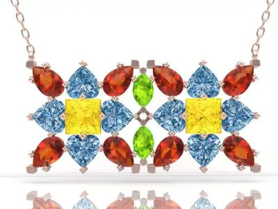 double flower heart pendant Free 3D print model