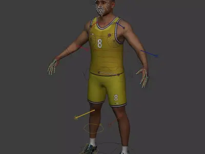 Basketball Player -- 3 Skin Textures Low-poly 3D model