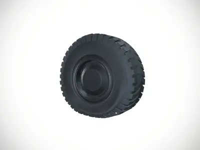 Deflated Truck Mine equipment tyre 3D model