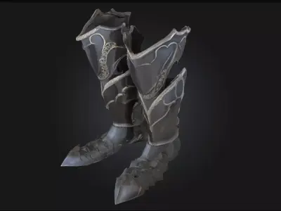 Enchanted Greaves  Leg Armor Infused with Arcane Power 3D model