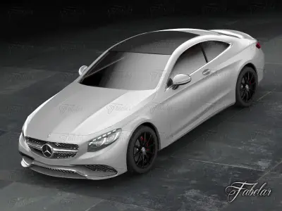 Mercedes S63 AMG 2015 and Environment 3D model