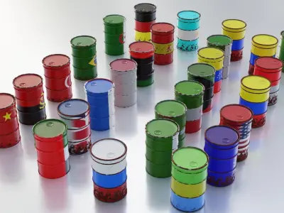 Steel Drum Gas - Barrel - Tambor de Gasolina 3D model