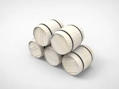 barrels Wooden  3D model