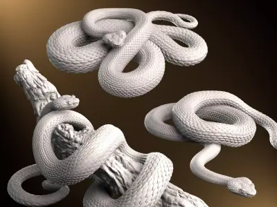 Eyelash Pit Viper Realistic Exotic Snake 3D Print Model 3D print model