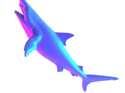 Flame Neon Blaze Shark toy 3D print model