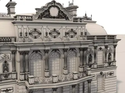 European Style Villa 2 3D model Low-poly 3D model