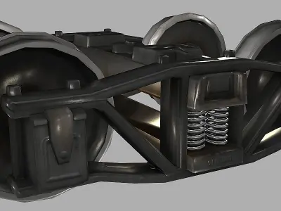 Train Bogie Low-poly 3D model
