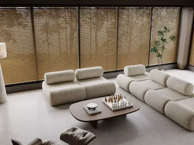 Modern Minimal Lounge 3D model
