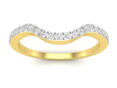 AV 620 Diamond Curved Wedding Band for Women 3D print model