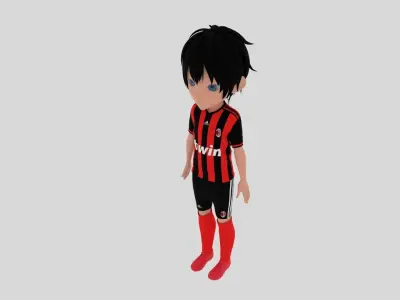  AC Milan Soccer - Football  Player Low-poly 3D model